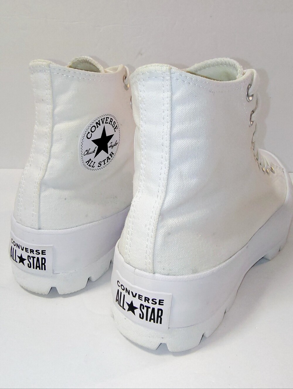 Converse Chuck Taylor All Star Hi Lugged Platform White Canvas Sneaker 9.5 - Picture 9 of 12